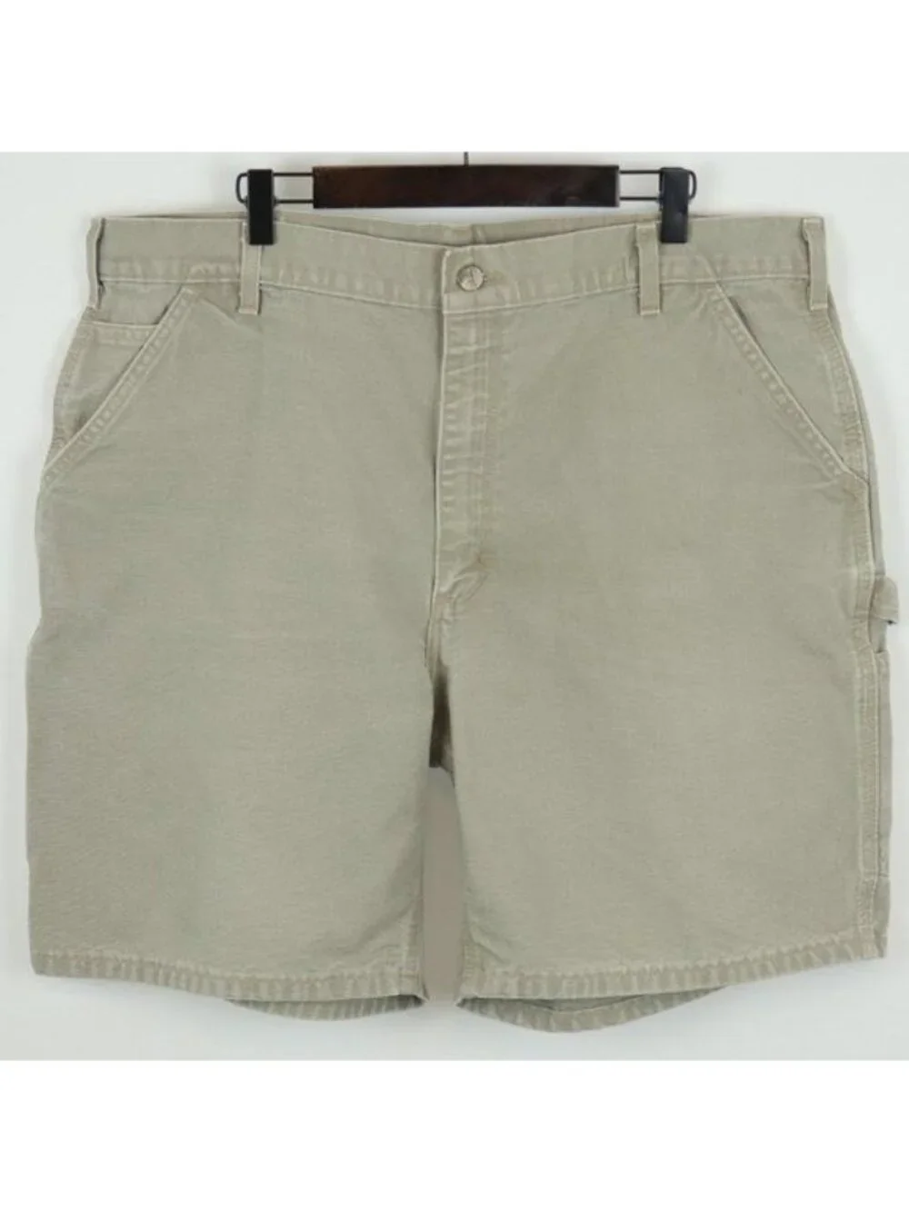 Carhartt Men's Size 40 Tan Cotton Flat Front Canvas Carpenter Work Shorts